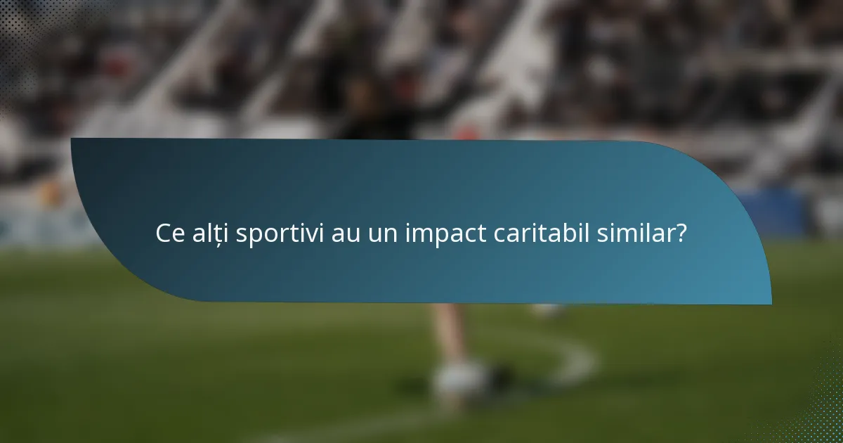 Ce alți sportivi au un impact caritabil similar?