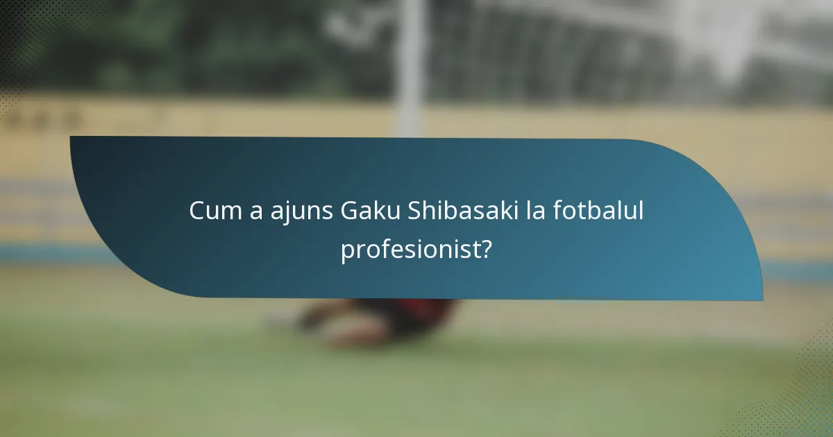Cum a ajuns Gaku Shibasaki la fotbalul profesionist?